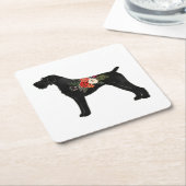 Duits Wirehaire Pointer Boho Floral Silhouette Kartonnen Onderzetters (Schuin)