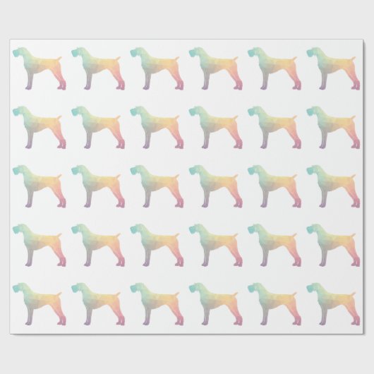 Duits Wirehaire Pointer Geo Silhouette Pastel Cadeaupapier (Vlak)