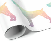 Duits Wirehaire Pointer Geo Silhouette Pastel Cadeaupapier (Rol Hoek)