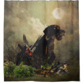 Duits Wirehaire Pointer Shower Curtain Douchegordijn (Voorkant)