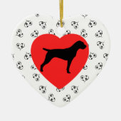 Duits Wirehaire Pointer Silhouette met hart Keramisch Ornament (Voorkant)