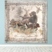 Duits Wirehaire Pointer Tapestry Faux Canvas Pr (Insitu (Houten vloer))