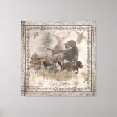 Duits Wirehaire Pointer Tapestry Faux Canvas Pr Afdruk (Voorkant)
