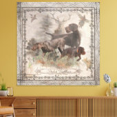 Duits Wirehaire Pointer Tapestry Faux Canvas Pr Afdruk (Insitu (Woonkamer))