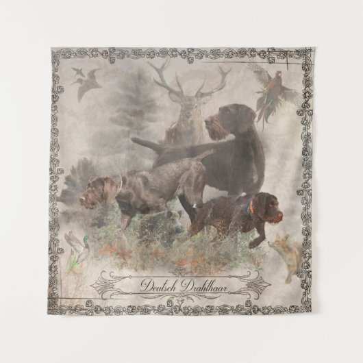 Duits wirehaire Pointer Tapestry Wandkleed (Voorkant)
