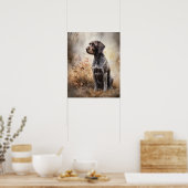 Duits Wirehaired Dog Art Print Poster (Keuken)