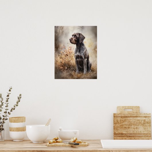 Duits Wirehaired Dog Art Print Poster (Keuken)