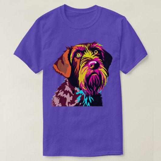 Duits Wirehaired Pointer Art Hondenliefhebber Gift T-shirt (Design voorkant)