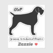Duits Wirehaired Pointer Dog Silhouette Sticker (Vel)