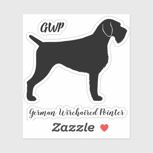 Duits Wirehaired Pointer Dog Silhouette Sticker (Vel)