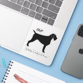 Duits Wirehaired Pointer Dog Silhouette Sticker (Laptop met iPhone)