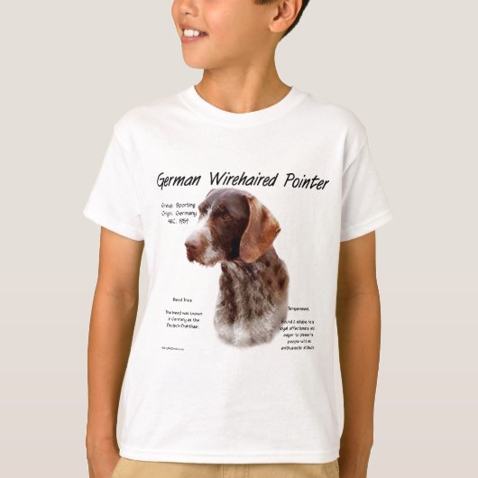 Duits Wirehaired Pointer Geschiedenis Ontwerp T-shirt (Voorkant)