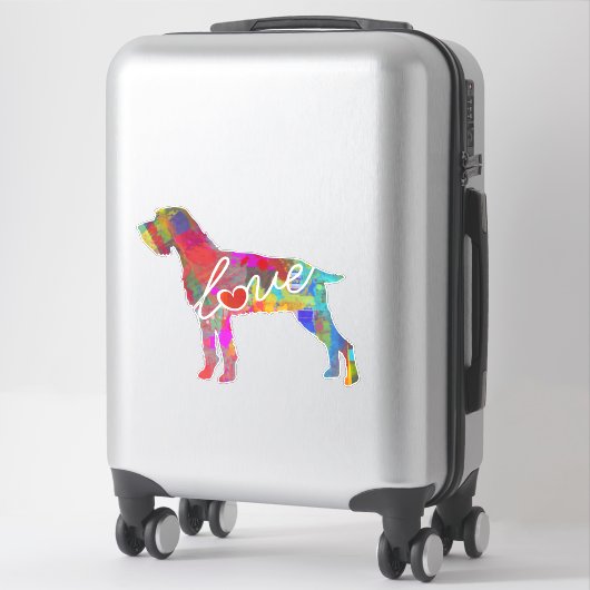 Duits Wirehaired Pointer Love Decal / Sticker (Koffer)