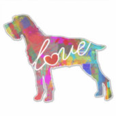 Duits Wirehaired Pointer Love Decal / Sticker (Voorkant)