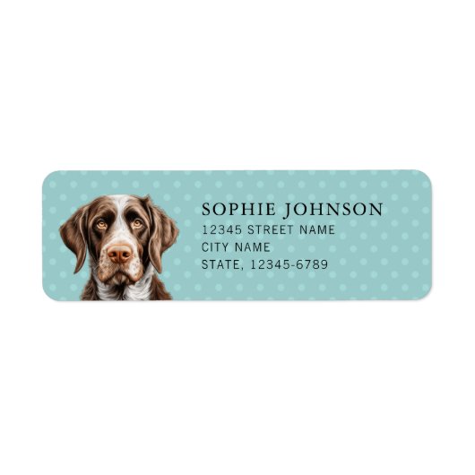 Duits Wirehaired Pointer Return Adres Label (Voorkant)