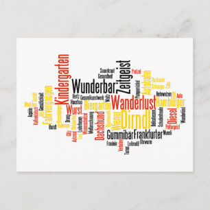 Duits Word Cloud - Deutsche Wortwolke Briefkaart
