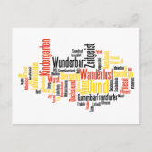 Duits Word Cloud - Deutsche Wortwolke Briefkaart (Voorkant)