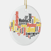 Duits Word Cloud - Deutsche Wortwolke Keramisch Ornament (Rechts)