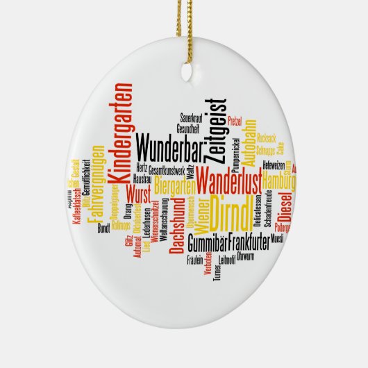 Duits Word Cloud - Deutsche Wortwolke Keramisch Ornament (Rechts)