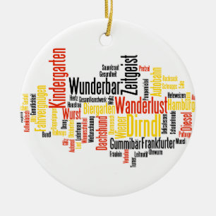 Duits Word Cloud - Deutsche Wortwolke Keramisch Ornament