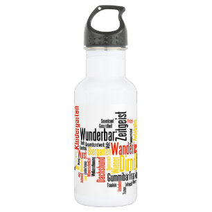 Duits Word Cloud - Deutsche Wortwolke Waterfles