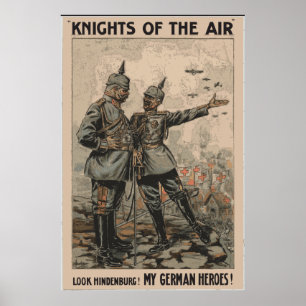 Duits WW1 Poster Knachten van de lucht