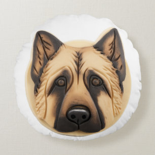 Duitsche Herder 3D Geïnspireerd Rond Kussen