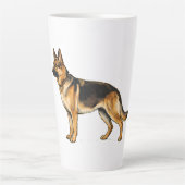 Duitsche Herder Dubbelzijdige Worp Kussen Latte Mok (Voorkant)