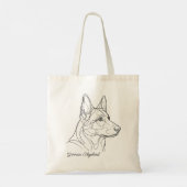 Duitsche Herder Lijntekening Aangepaste Huisdier N Tote Bag (Achterkant)