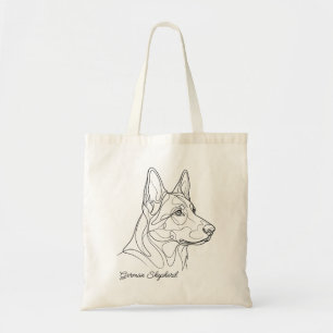 Duitsche Herder Lijntekening Aangepaste Huisdier N Tote Bag