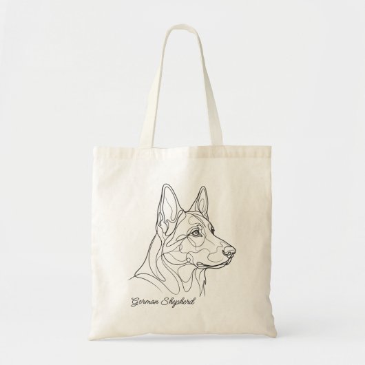Duitsche Herder Lijntekening Aangepaste Huisdier N Tote Bag (Voorkant)