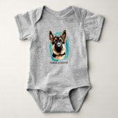 Duitscher Schäferhond Baby Bodypakje Romper (Voorkant)