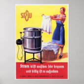 Duitse 1935 Elektrische wasmachine omkeren Poster (Voorkant)