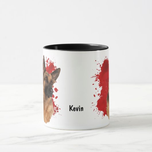 Duitse Abstracte Mok Shepherd Dog Red (Midden)