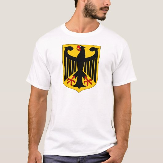 Duitse adelaar over gele schild t-shirt (Voorkant)
