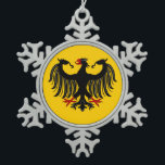 Duitse adelaar tin sneeuwvlok ornament<br><div class="desc">Dit Duitse adelmodel van Richard H. Fay smelt de moderne en middeleeuwse. Het was geïnspireerd door zowel de moderne federale adelaar als de verschillende middeleeuwse kruidachtige arenden.</div>