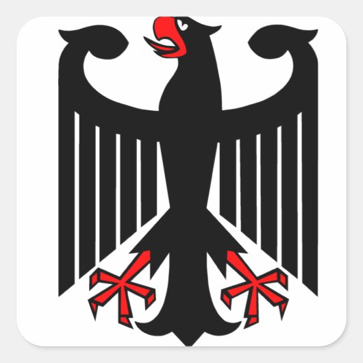 Duitse adelaar vierkante sticker (Voorkant)