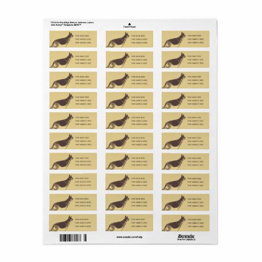 Duitse Adresetiketten van schapen Etiket (Full Sheet)