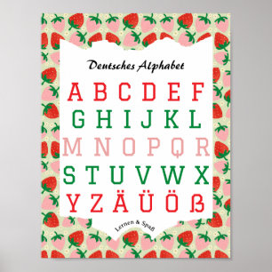 Duitse alfabet leren & plezier poster