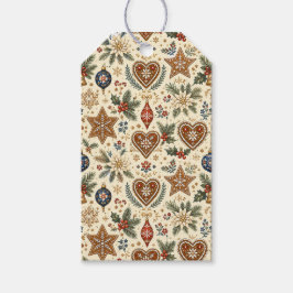 Duitse Alpen Folklore Kerstcadeautags Cadeaulabel
