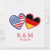 Duitse Amerikaanse bruiloft Wijn Etiket (Enkel label)