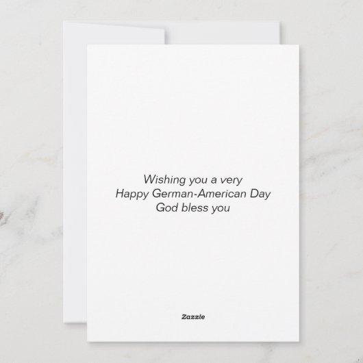 DUITSE AMERIKAANSE erfgoederen Feestdagenkaart (Achterkant)