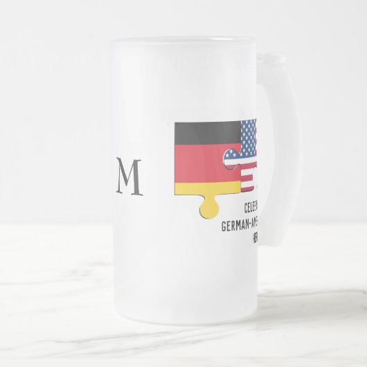 DUITSE AMERIKAANSE erfgoederen | Monogram Matglas Bierpul (Voorkant rechts)