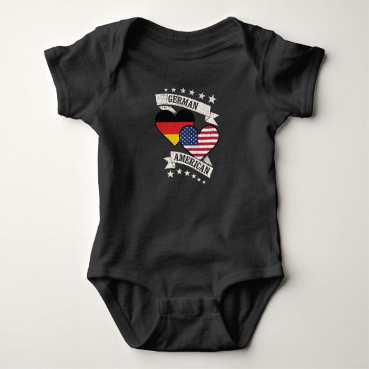 Duitse Amerikaanse hartvlaggen Duitsland Amerika Romper (Voorkant)