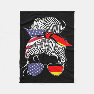 Duitse Amerikaanse Patriot Gegroeide Trots Vrouwen Fleece Deken