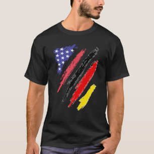 Duitse Amerikaanse patriotkweekstaven voor hartsla T-shirt
