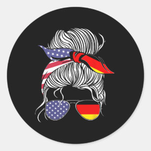 Duitse Amerikaanse Patriottische Volwassen Trotse Ronde Sticker