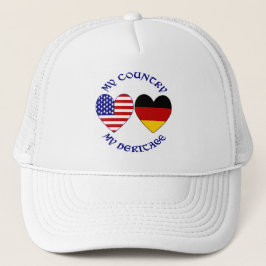 Duitse Amerikaanse vlag Hearts Country Heritage Trucker Pet
