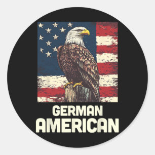 Duitse Amerikaanse Vlag Patriottische VS Politieke Ronde Sticker