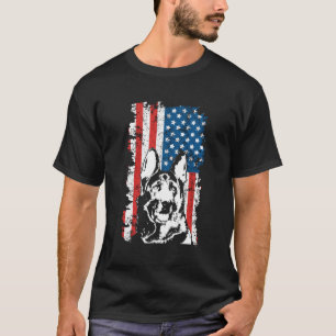 Duitse Amerikaanse vlag Shepherd T-shirt